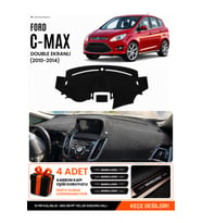 FORD C-MAX (2010-2014) DOUBLE EKRAN Uyumlu Torpido Örtüsü Torpido Kılıfı - Siyah