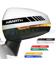 Fiat Abarth Yan Dikiz Ayna Şerit Oto Sticker Etiket Yapıştırma Çıkartma 3 Çift ( 20 X 2 Cm Ölçü )