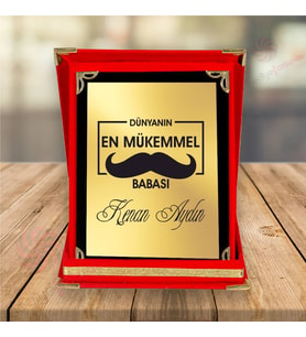 Babalar Gününe Özel Fotoğraf Baskılı Plaket, İsme Özel Plaket, Babalar Günü Plaketi