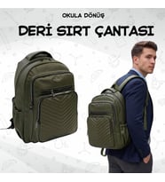 UNİSEX SUNİ DERİ GENİŞ CEPLİ OKUL VE SEYAHATE UYGUN SIRT ÇANTASI