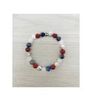 MK TASARIM GERÇEK HAVLİT, RED JASPER, LAPİS LAZULİ, PEMBE KUVARS TAŞI BİLEKLİK MKT061