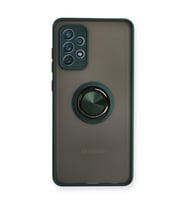 Galaxy A72 Kılıf Montreal Yüzüklü Silikon Kapak - Yeşil