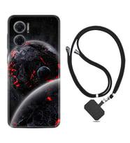 Xiaomi Redmi Note 11E Kılıf Resimli Boyun Askılı İpli Desenli Silikon Series Dark World 1867