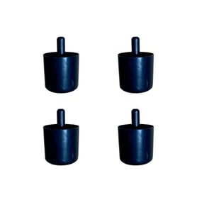 Silindir Plastik Ayak Geçmeli Pimli - 50MM - Siyah 12MM HKS278 - 4 Adet