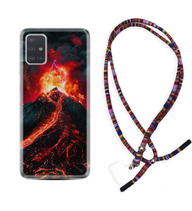 Samsung a71 A72 A73 A7 A9 2018 C7 C9 Kılıf Boyun Asklı Rasta Silikon Yanardağ 1611