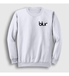 Presmono Unisex Beyaz Logo Blur Sweatshirt 453773tt (Beyaz)