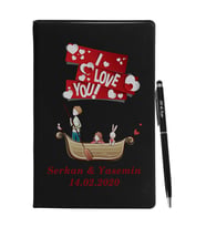 Sevgililer Gününe Özel Siyah Defter Kalem Seti 9