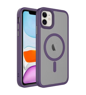 Apple iPhone 12 Kılıf Mat Arka Yüzey Wireless Şarj Özellikli Zore Flet Magsafe Kılıf (Mor)