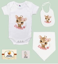 BK Kids Kişiye Özel İsimli 5 Parça Beyaz Bebek Body Zıbın ve Battaniye Hediye Seti, Yeni Doğan Bebek Giyim Hediyesi-9