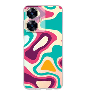 PrintiFy Realme C55 Uyumlu Kamera Korumalı Renkli Desen Tasarımlı Şeffaf Silikon Kılıf