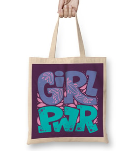 Girl Power Feminism Girl Power Bez Çanta Uzun Saplı