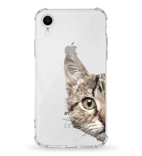 Apple iPhone XR Uyumlu Darbe Emici Antişok  Kapak Catface Tasarımlı Silikon Şeffaf Kılıf