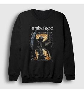 Presmono Unisex Siyah Angel Lamb Of God Sweatshirt 393657tt