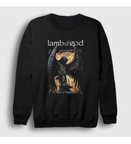 Presmono Unisex Siyah Angel Lamb Of God Sweatshirt 393657tt
