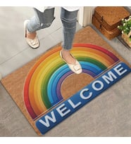 Valerine Life Gökkuşağı Welcome Kapı Önü Paspası 45x70cm (Kahverengi)