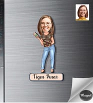 Kişiye Özel Kadın Ahşap Magnet -15