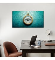 Panoramik Kanvas Tablo Yüksek Kalite Harita ve Pusula