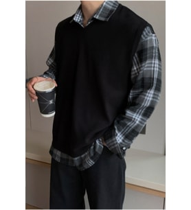 Erkek V Yaka Oversize Süveter