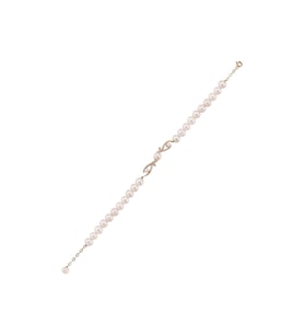 Yaprak Taşlı Doğal İncili Bileklik (Rose)