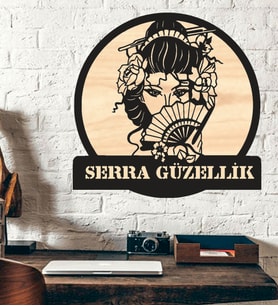 Kişiye Özel Güzellik Salonu Bayan Kuaför Temalı  Ahşap Duvar Tablo