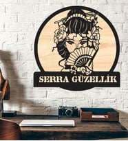 Kişiye Özel Güzellik Salonu Bayan Kuaför Temalı  Ahşap Duvar Tablo