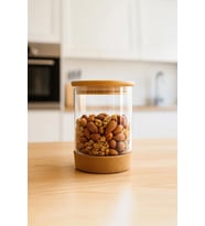 Bambum Corki - Mantar Altlıklı Cam Saklama Kabı 900ml