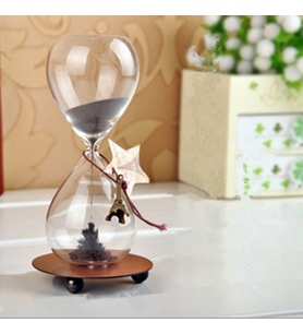 Cam Kum Saati Manyetik Metal Standlı Mıknatıslı Büyük Boy 16cm*8cm