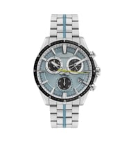 Quantum PWG1108.300 Quartz Kronograflı Çelik Gri Açık Mavi Kadran 46 mm Erkek Kol Saati