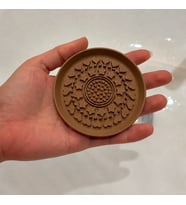 3D Baskı Makyaj Fırçası Temizleme Pedi - Desenli Aparat-Kahverengi