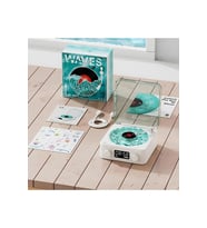 Waves Nostalji Plak Görünümlü Bluetooth Hoparlör 3d Ses Dalgası Retro Müzik Plak Mavi