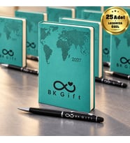 Logonuza Özel 25 Adet 378 Termo Deri 2027 Ajanda & Siyah Touch Pen Kalem Seti