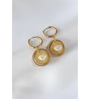 Çelik Gold Renk İncili Kadın Küpe