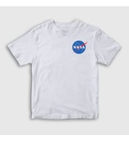 Presmono Unisex Çocuk Beyaz Logo Nasa Space Uzay T-Shirt 282848tt (Beyaz)