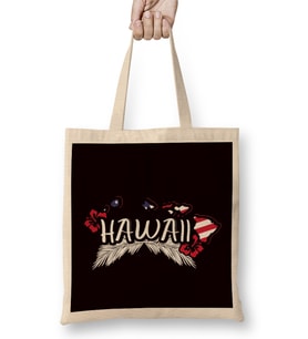 Hawaii Hibiscus Island Ocean Summer Aloha Vacation Traveler Bez Çanta Uzun Saplı