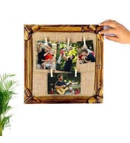 Bambu İpli Ahşap Duvar Fotoğraf Çerçevesi