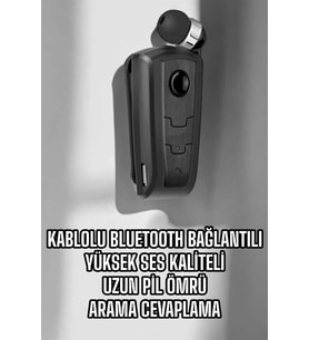 Makaralı Bluetooth Kulaklık Kulak İçi Android iOS Uyumlu Titreşimli