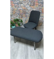 4 büyük oval sandalye 1 puf kılıfı antrasit