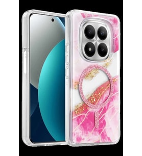 Onegif Redmi Note 15 Pro Plus 5G Lotus Simli Magsafe Kapak - Pembe