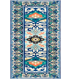 Eliana Home Baskılı, Yıkanabilir Kaymaz Taban Salon Halısı LNA1163 100x150 cm (Yeşil)