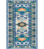 Eliana Home Baskılı, Yıkanabilir Kaymaz Taban Salon Halısı LNA1163 100x150 cm (Yeşil)