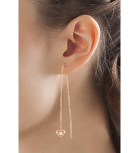 Kalpli 925 Ayar Gümüş Zincir Küpe - K016301