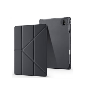 Fuchsia Honor Pad GT Pro ile Uyumlu Kalem Bölmeli Uyku Modlu Standlı Trifolding Tablet Kılıfı (Siyah)