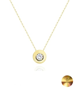 18k Serie Oro Tektaş Kadın Gümüş Kolye (Altın)