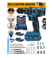 GTX-Blue Çift Akülü Vidalama Matkap 27 Pcs Set