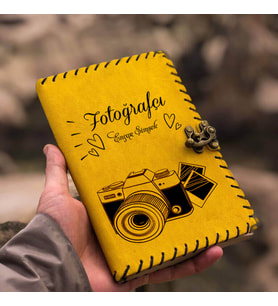 Fotoğrafçıya Hediye İsme Özel Deri Defter (Taba)