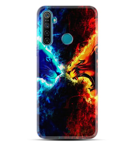Realme 5i 5 Pro 6i 7 Pro 8 Kılıf Desemli Silikon Red Blue Leon 1714