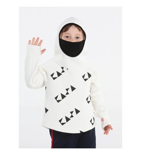 Ninja Casa Baskılı Ekru Unisex Sweatshirt