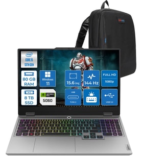 Lenovo Loq 15IRX10 Intel Core I5 13450HX 80GB Ddr5 8tb SSD RTX5060 8gb 100W Windows 11 Pro 15.6" Fhd (1920X1080) IPS 300NITS 144Hz %100 Srgb Taşınabilir Bilgisayar 83JE00ENTRP42 + Zetta Çanta
