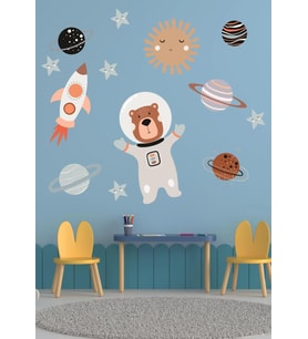 Çocuk odası gezegenleri için uzay elementleri 60 x 50 cm 1 adet Çocuk Odası Duvar Sticker Dekorasyon MD 1 (Karışık)