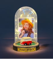 Kişiye Özel Led Lambalı Fanus ve Senin İçin Hediye Kartı - Kişiye Özel Hediye (Model 7)